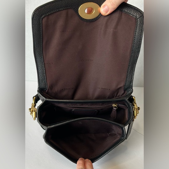 Coach Black Crossbody Bag with Gold Accents - Picture 5 of 10